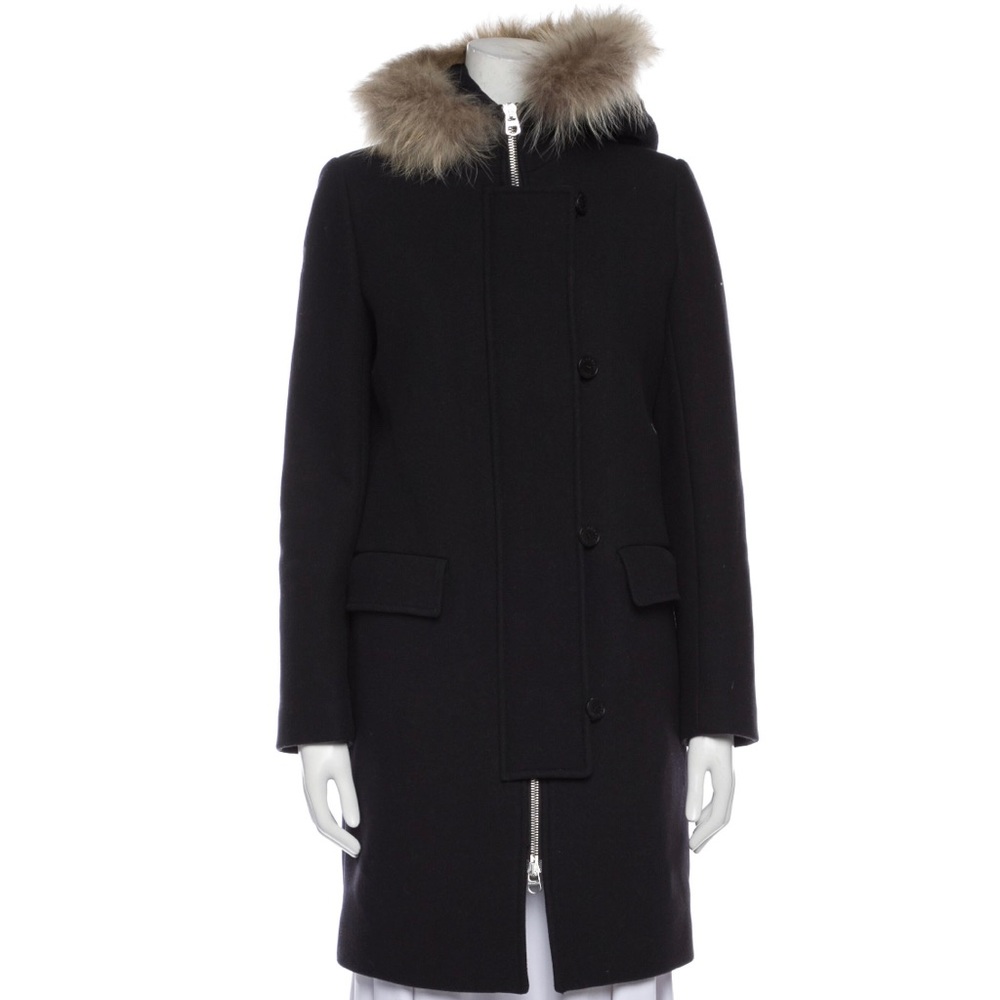 Sandro Coat with Fur Hood Lining